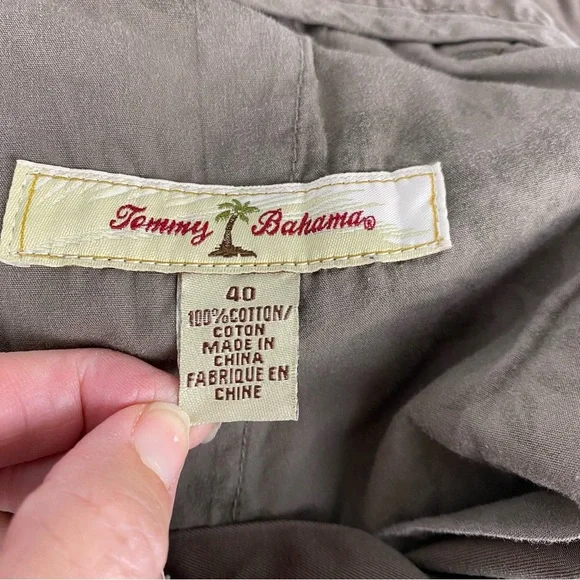 Tommy Bahama Tan/brown/green Cotton Blend Straight Leg Pants size 40” 32” leg - Picture 6 of 8